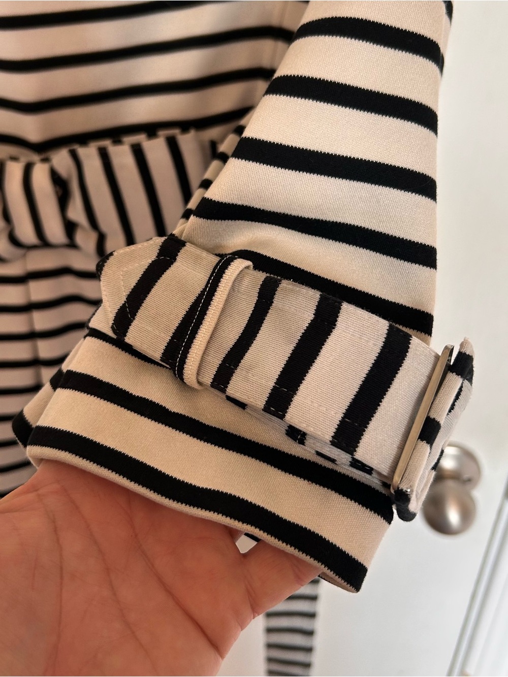 kate spade Navy and White Striped Pea Coat Gold-Button Jacket - Picture 9 of 9